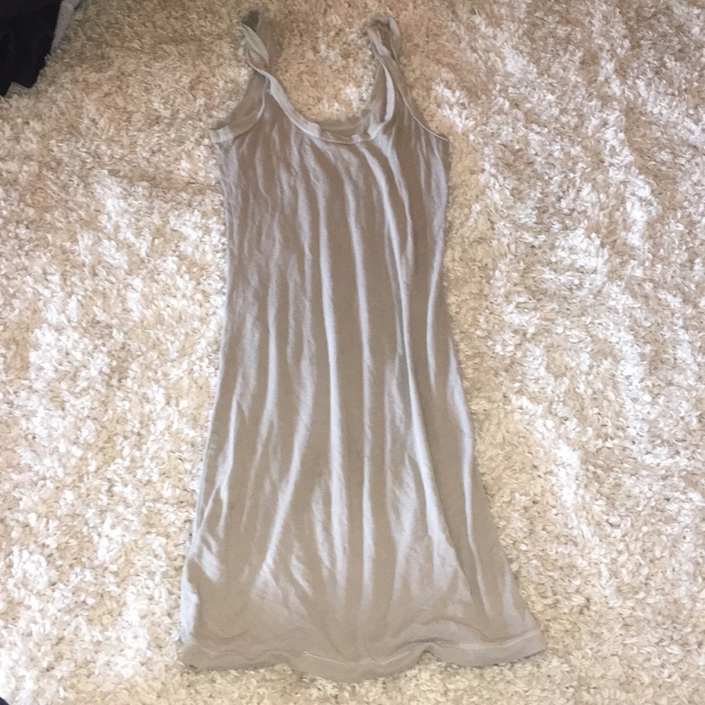 Long beige sheer tank top
